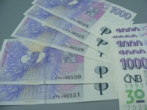 Pamětní 1000,- s přítiskem 30let ČNB 10ks - 3