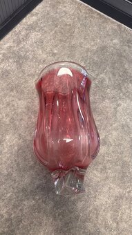 Váza rosalinové  sklo - 3