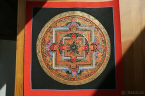 Ručně malovaná tibetská mandala thangka z Indie 2 - 3