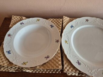 Talířová sada motiv kytičky zlatá linka THUN - 3