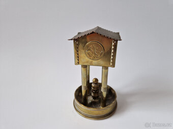 Starožitný stojánek na kapesní hodinky zákopové umění 1915 - 3