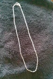 Nový dámský stříbrný náhrdelník 925 délka 45 cm s očky tenký - 3