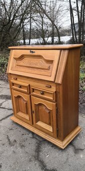 Masivní dubová komoda - psací stůl - 3