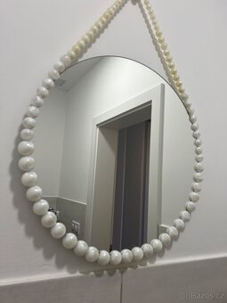 Nástěnné dekorační zrcadlo bílé, 40 cm - 3