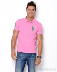 NOVÉ pánské polo triko Ralph Lauren: Růžové, zelený znak - 3