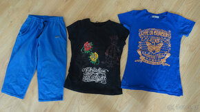 tepláky, leginy, podšité kalhoty, triko, kratasy 152-164 - 3