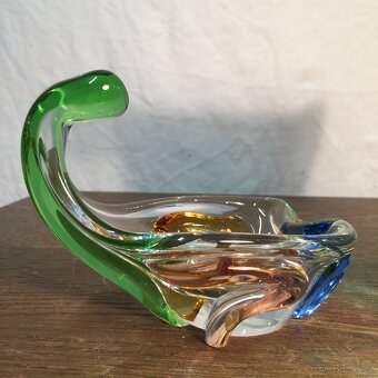 Hutní sklo váza a miska krásné barvy. Rhapsody Zemek - 3