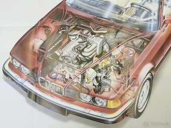 BMW E32 - velký obraz - plakát - 3