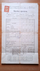 STARÁ ŠKOLNÍ VYSVĚDČENÍ 1902-1936 - 3