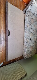 Semišová rozkládací postel - 3