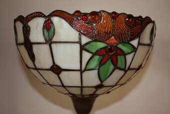 Stojací vitrážová lampa Tiffany -nová -2 stínidla - 3