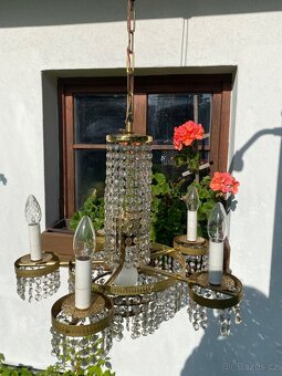Starý broušený velký lustr - 3