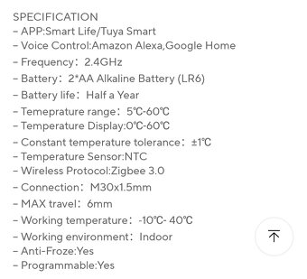 Smart hlavice radiátoru - Zigbee/Tuya - 3