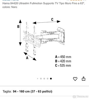 Držák televize 37 - 63 palců, výklopný. - 3