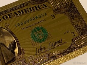 zlacená bankovka 1 000 000,- USD - 3