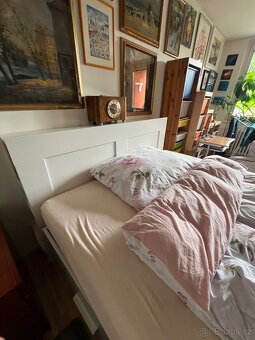 Manželská postel s úložným prostorem + roštem a matrací - 3