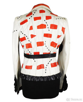 Kožené dámské barevné sako vel. XS - 3