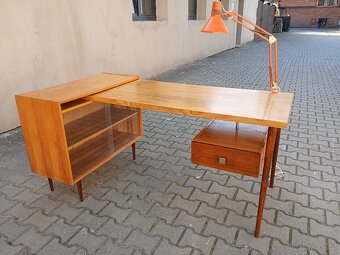 Retro prostorový psací stůl s knihovnou - 3