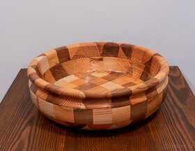 Skládaná mísa ze 4 druhů dřeva - 3