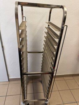 Odkládací nerez vozíky na pizza formy / odkládací tácky - 3