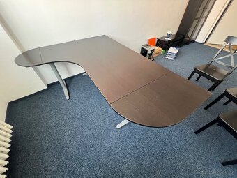 Kancelářský stůl / rohový pracovní stůl – tmavé dřevo - 3