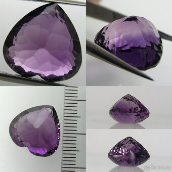 Ametyst- srdce, concave-modif. bril. - 12,31 ct. - 3