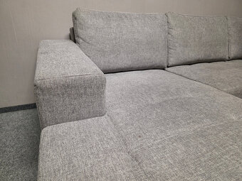 Šedá rohová sedačka 2x taburet - 3