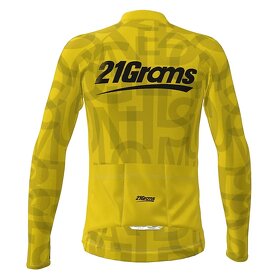 Pánský cyklistický dres žlutý s dlouhým rukávem - 3
