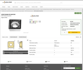 Destičky břitové WALTER - SPMT 120408-F55 WKP35S - 3