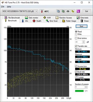 HDD WD Black 320 GB 7200 ot. 2,5 " - 3