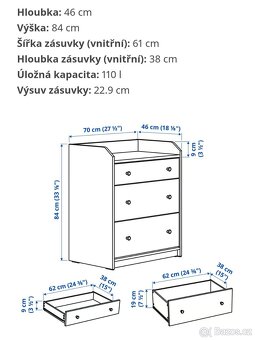 Komoda Ikea Hauga bílá - 3