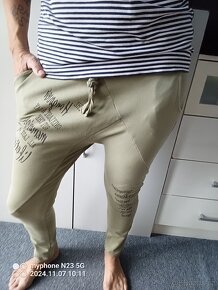Harémky - nasrávačky - baggy "khaki" - 3