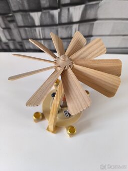 Vintage dřevěný vánoční svícen - pyramida - 3