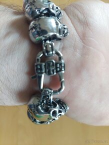 Pánský náramek lebky motorkářský - 3