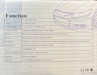 Nová auto kamera HD DVR 1080p – nerozbalená - 3