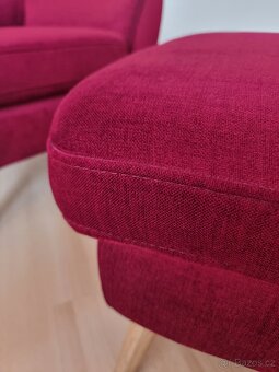 TOP ušák křeslo Voss + taburet (jako nové) - 3