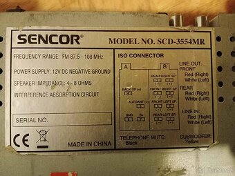 Autorádio Sencor SCD-3554MR - 3