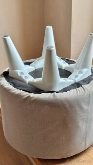 Kulatá šedá stolička - 3