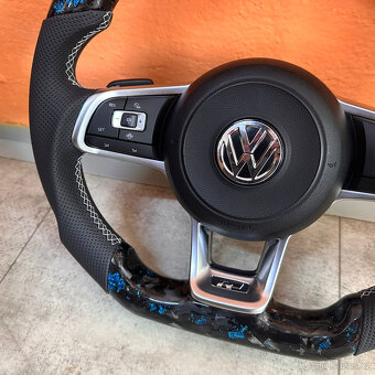 VOLANT VOLKSWAGEN R RLINE GTD GTI - KOZA / Modry KARBÓN - 3