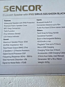 Bluetooth reproduktor Sencor Sirius SSS 6400N - 3