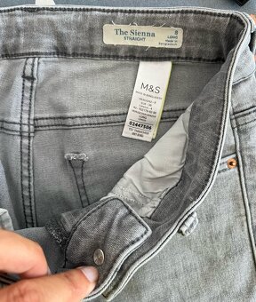 Šedé dám. jeansy M&S, vel. 8 long = 36 (S), sleva. - 3