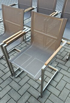 Zahradní židle nerezová ocel v šedé barvẻ - 3