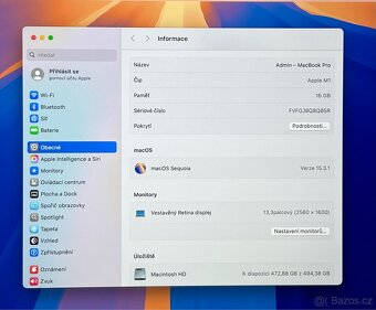 MacBook Pro M1 2020/16GB RAM/512GB SSD/Záruka - 3