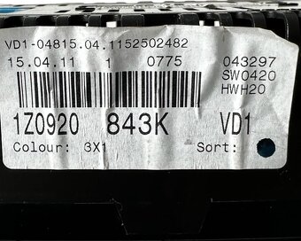 Benzínové budíky 1Z0920843K Škoda Octavia 2 FL r.v. 2011 - 3