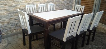 Jídelní stůl+8 židlí -styl vintage - 3