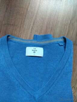 Nový pánský svetr C&A do "V" - L, světle modrý - 3