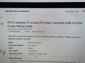 PCI-E riser X1 USB3 port - 3