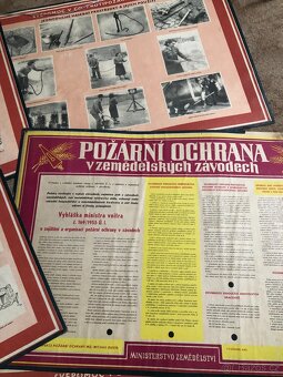 Staré výukové nástěnky-plakáty, Hasiči, CO - 3