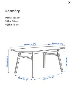 Stůl VOXLÖV + 6 židle KARLPETTER+SEFAST - 3