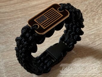 Paracord náramek (19 cm) black - 3